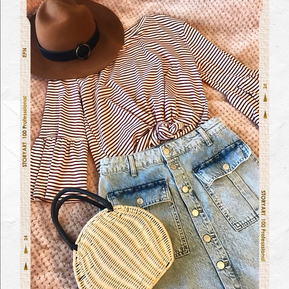 Belle sleeve striped top